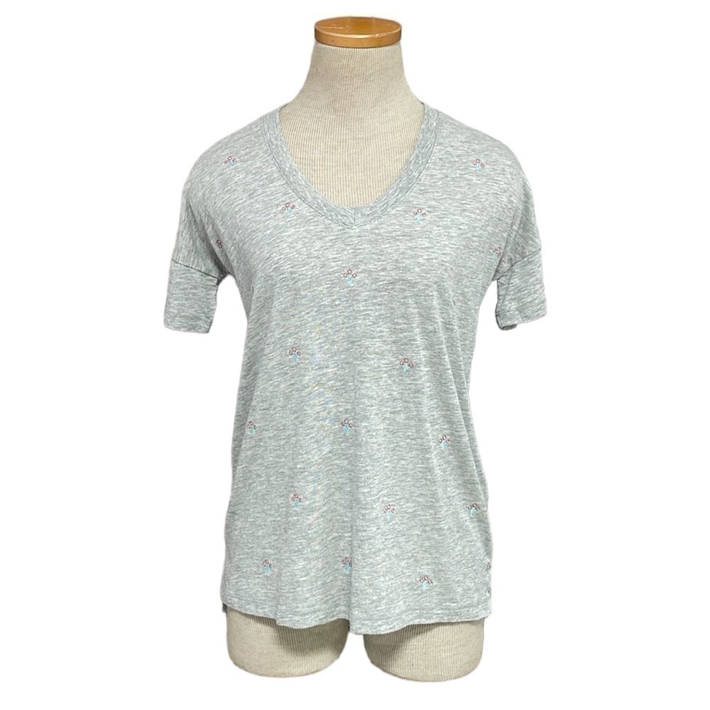 PJ Salvage Pajama Top Womens S Small NWT Grey Short Sleeve V-Neck